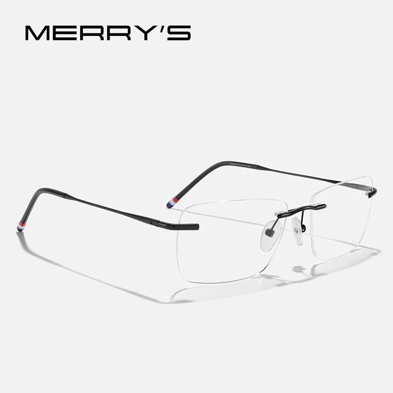 

MERRYS DESIGN Titanium Alloy Rimless Glasses Frame For Men Women Square Ultralight Frameless Optical Frames Eyewear S2420