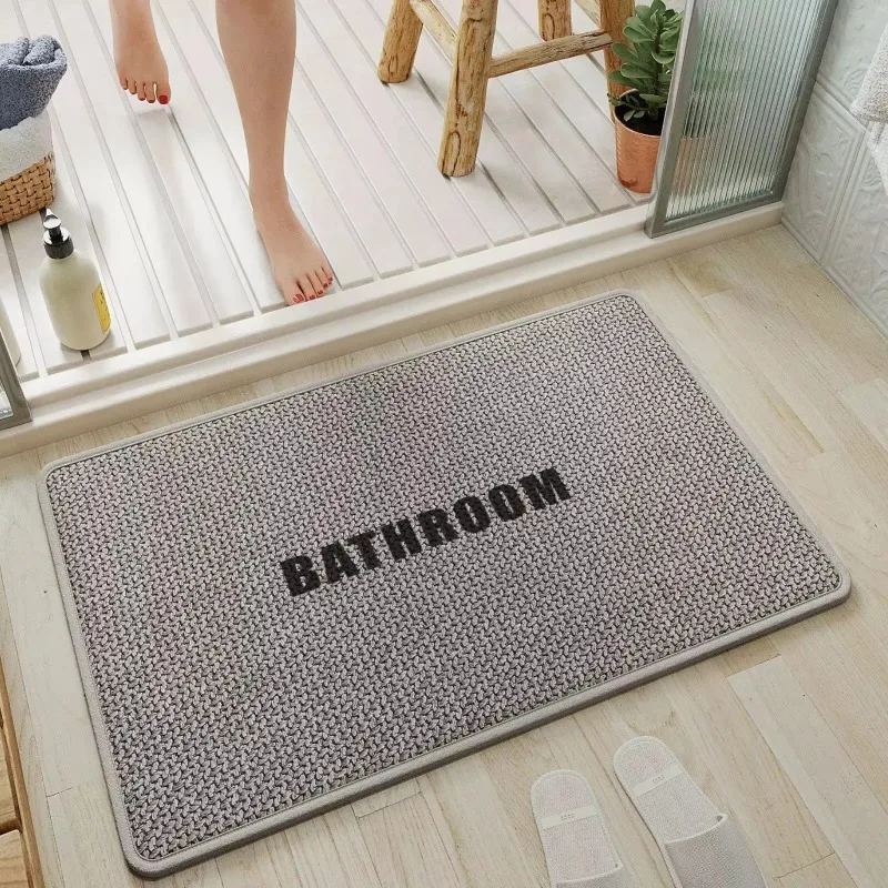 Simple Abstract Line Cuttable Rubber Anti-slip Stain Resistant Entryway Floor Mat