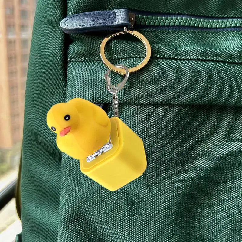 Keyboard Bag Charm Fidget Clicker Small Backpack Ornament Duck Shape Backpack Charm with Light and Sound Stress Relief Toy Gift view 3