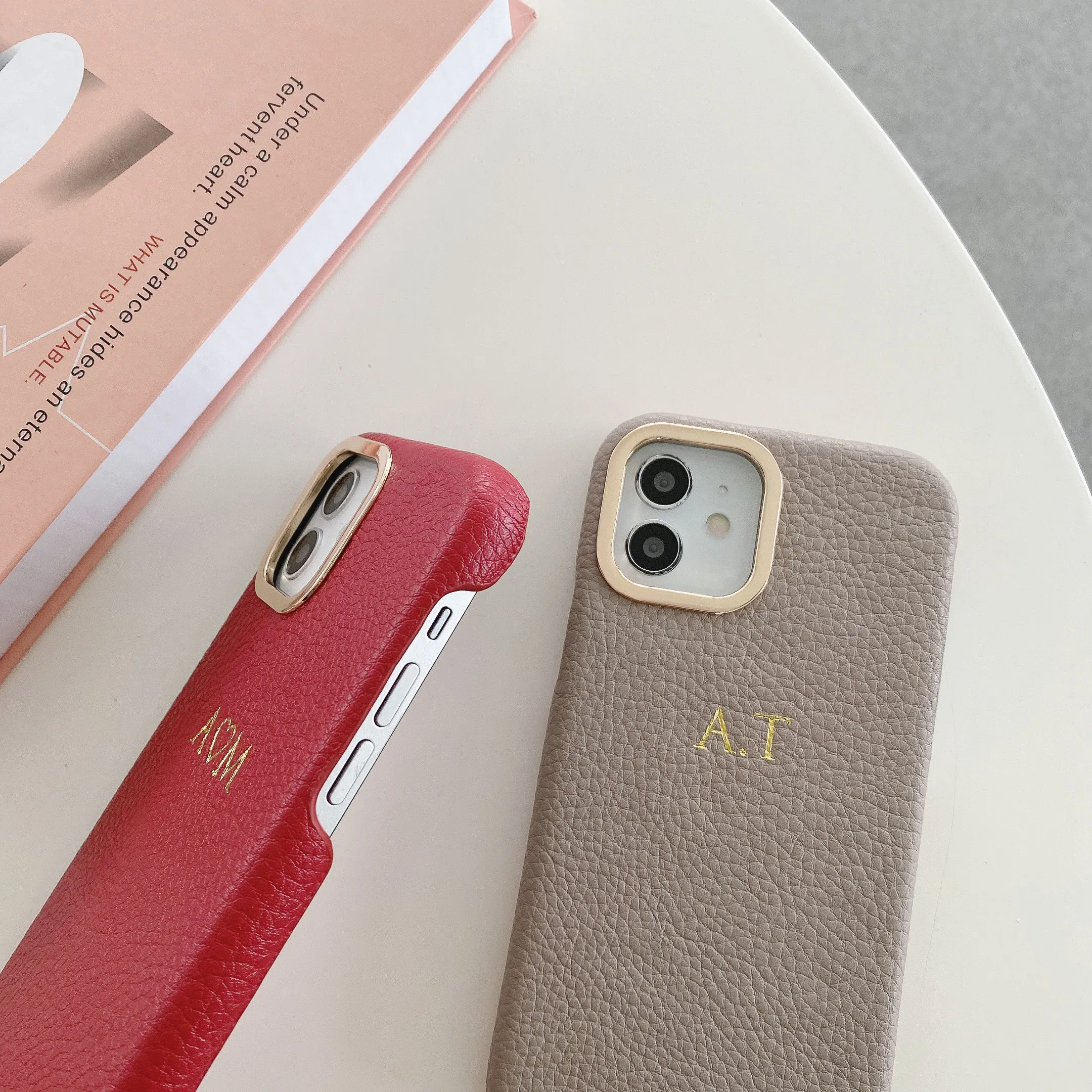 Luxury Leather Custom Name Leather Hand Rope Gold Letters Phone Case For iPhone 15Promax 14 14ProMax 14Plus 13Promax 13 12 11