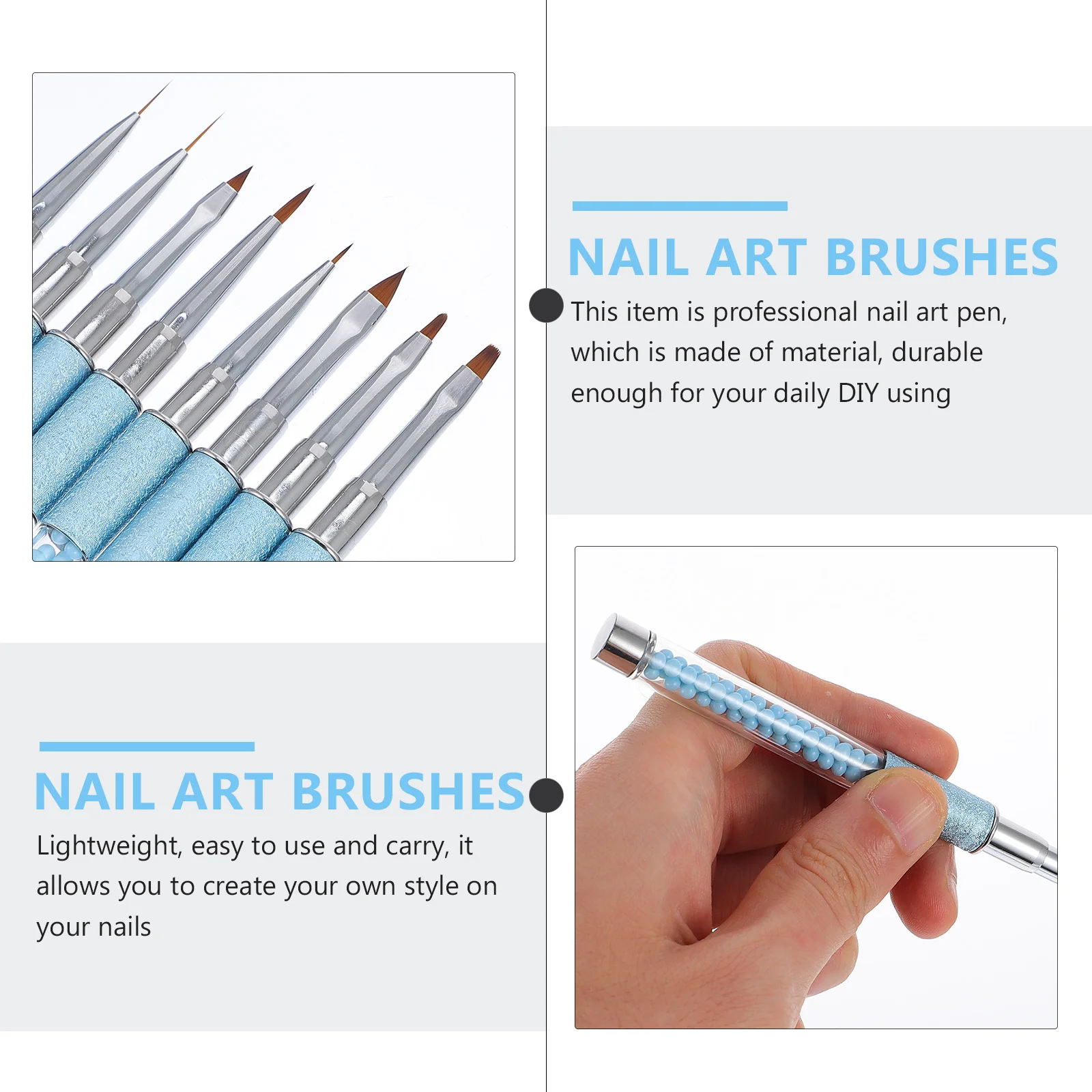 8 قطعة مسمار الفن مجموعة أقلام المهنية دهان داي رسم النقاط التفاصيل الدقيقة الاكريليك الأشعة فوق البنفسجية جل فرشاة كيت مسمار الاكريليك للأظافر