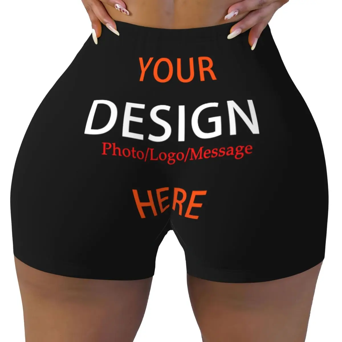 Custom Custom Your Photo Logo Message Volleyball Biker Workout Shorts for Women DIY Design Gym Athletic Yoga Shorts