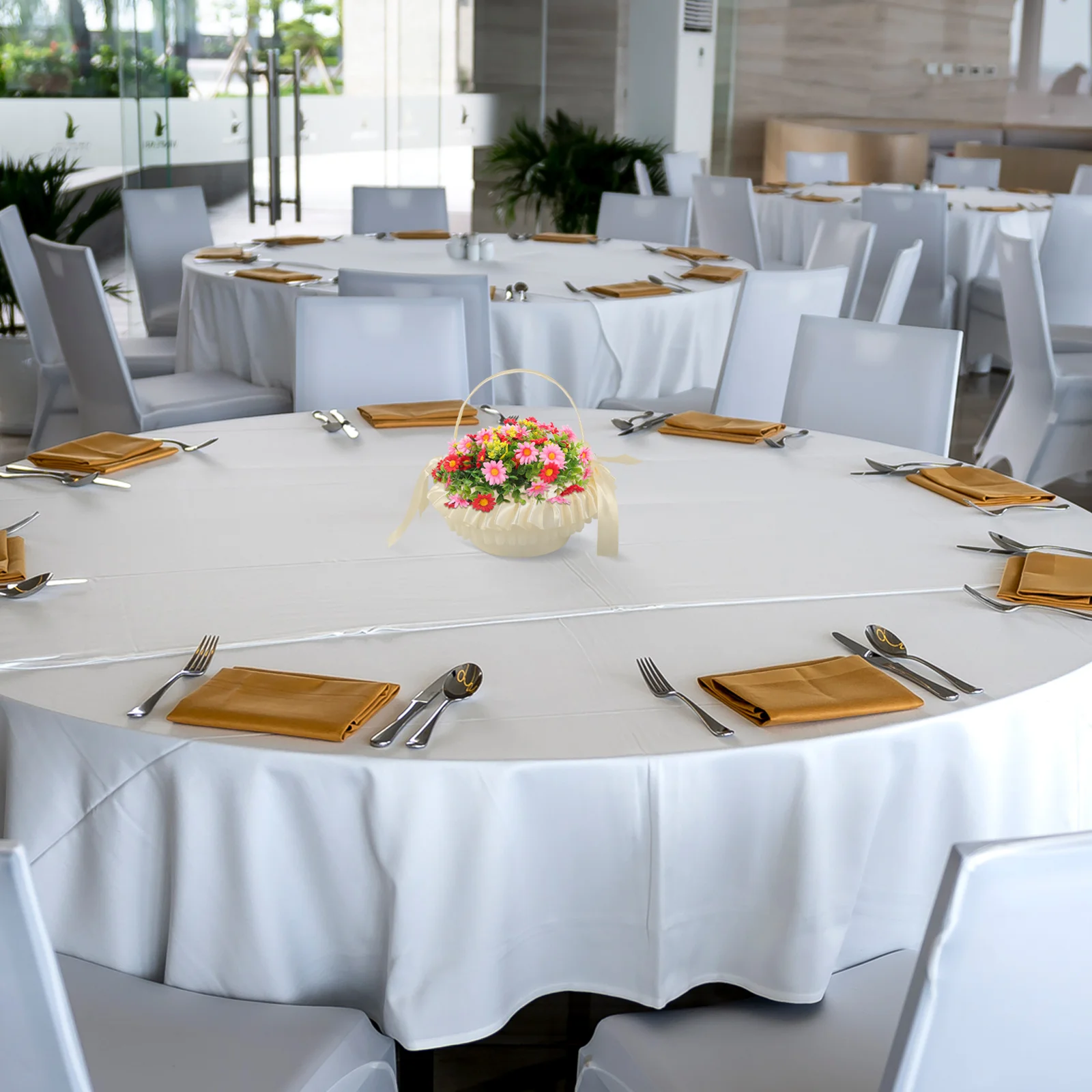 

Wedding Flower Rustic Wedding Bride Flower Basket Elegant Handheld Burlap Woven Petal Container Bridal Party Decor Accessory