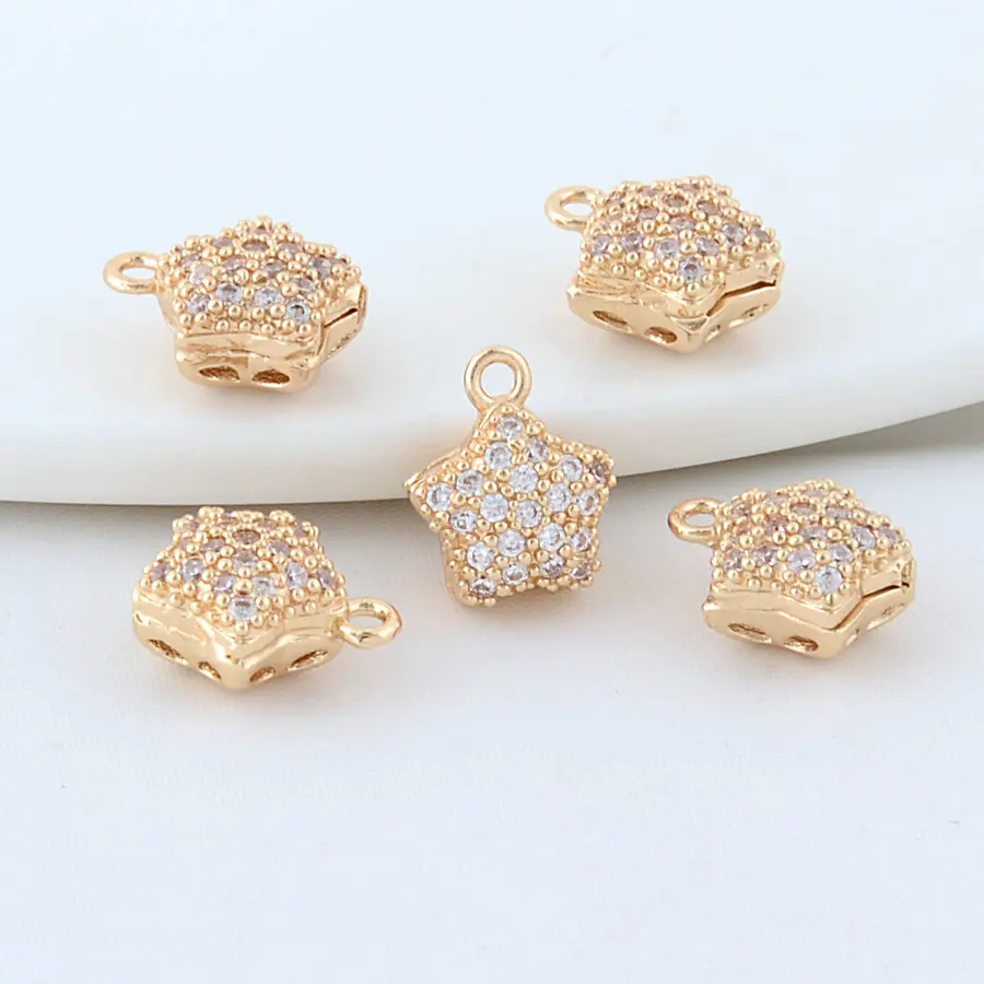 

9*10.5MM Gold Color Brass Star Charms Pendants Necklace Earrings Jewelry Making Supplies Accessories