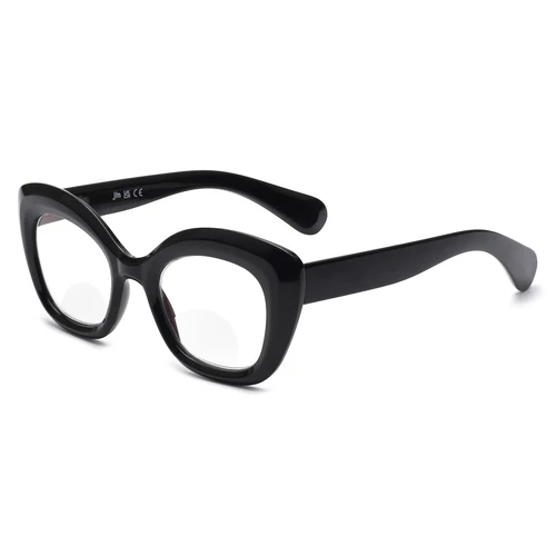 Imagen 2 del producto JM Gafas de lectura bifocales Cat-Eye para mujer, computadora con bloqueo de luz azul