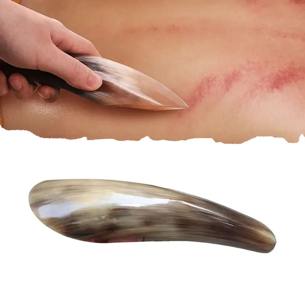 

1/2Pcs Natural Buffalo Horn No Stress Guasha Massage Tool Acupuncture SPA Therapy Gua Sha Massager Scraping Board Health Care