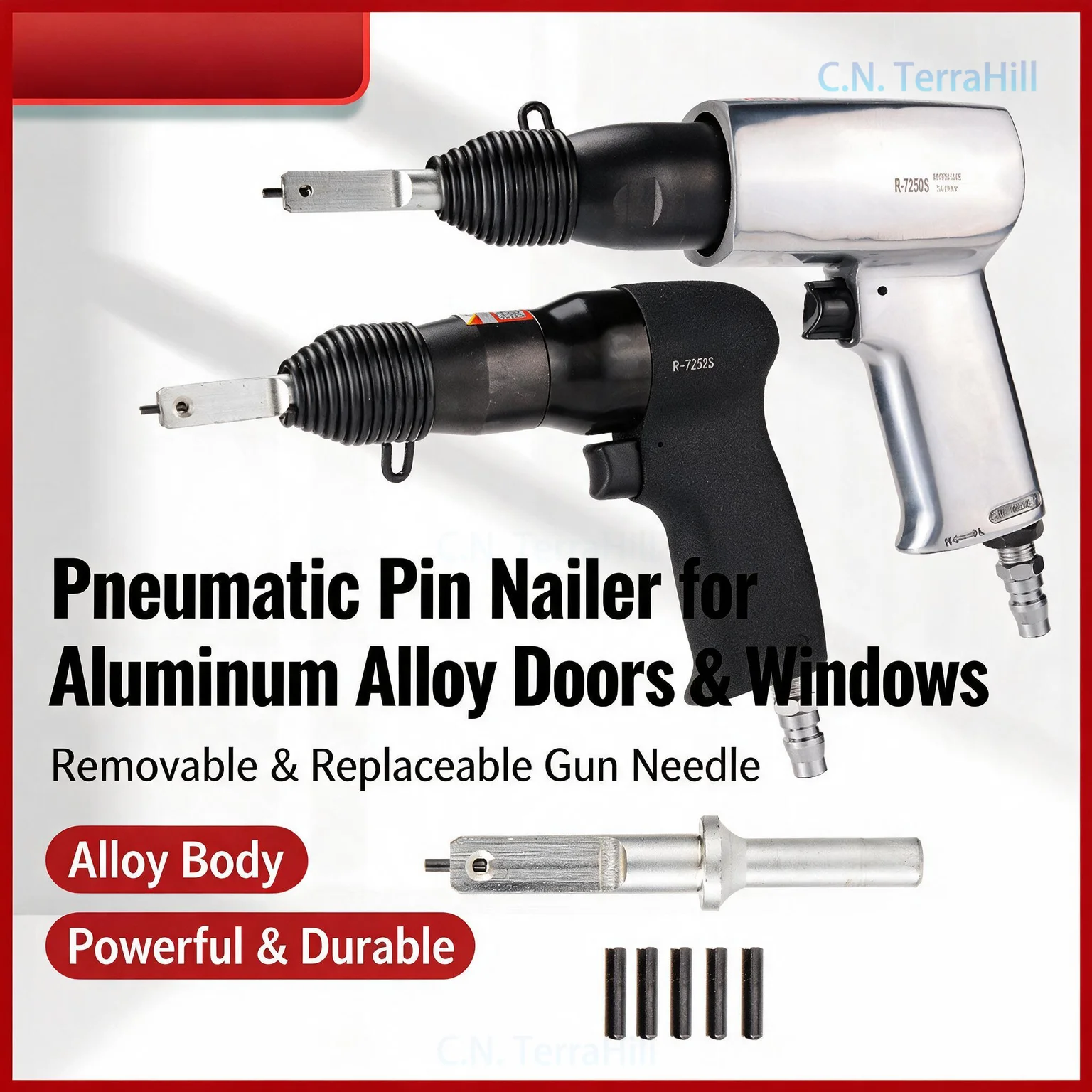 Pneumatic Pin Nailer Aluminum Alloy Door Window Splicing Pin Gun Thermal Break Profile Assembly Tool