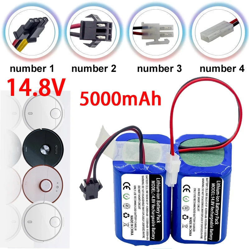 

14.8 V 5000mAh 4S1P 18650 Lithium Battery Pack 18650 HG2 14.8V 5Ah for Robot Vacuum Cleaner Rechargeable Battery Built-in BMS