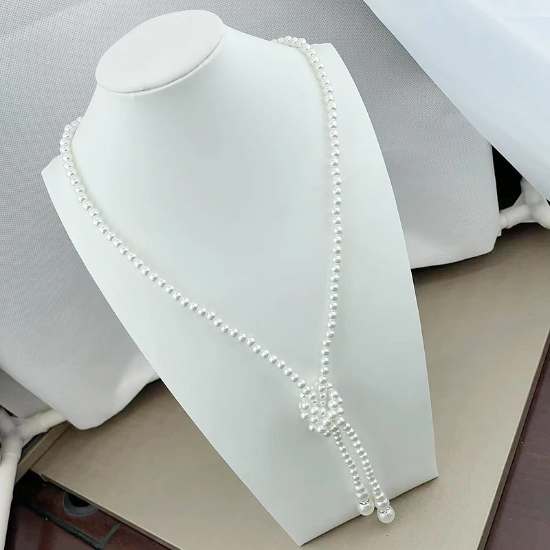 fnaf 2 rupee item Rhinestones Long Pearl Necklace Woman Channel Choice Statement Necklaces Collier Women Collares Para Mujer