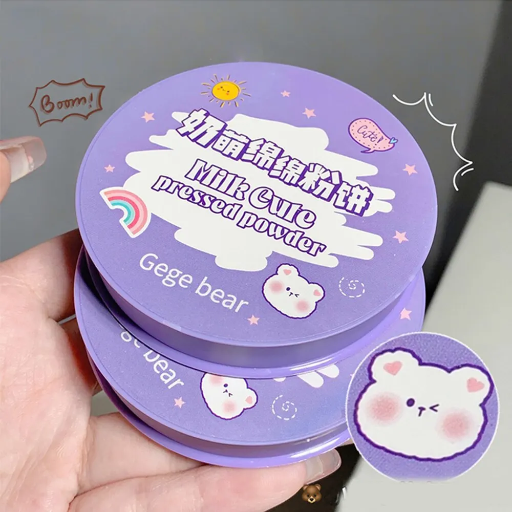GEGE BEAR Milk Cute Pressed Powder Oil Control Matte Setting Poreless Translucent Finishing Powder for Soft Focus Effect
