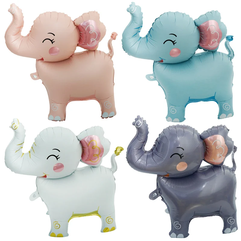 4Pcs Cartoon Tier 3D Elefanten Folie Ballons Kinder Geburtstag Partei Liefert Wildlife Themen Parteien Dekorationen Kinder Spielzeug Globos