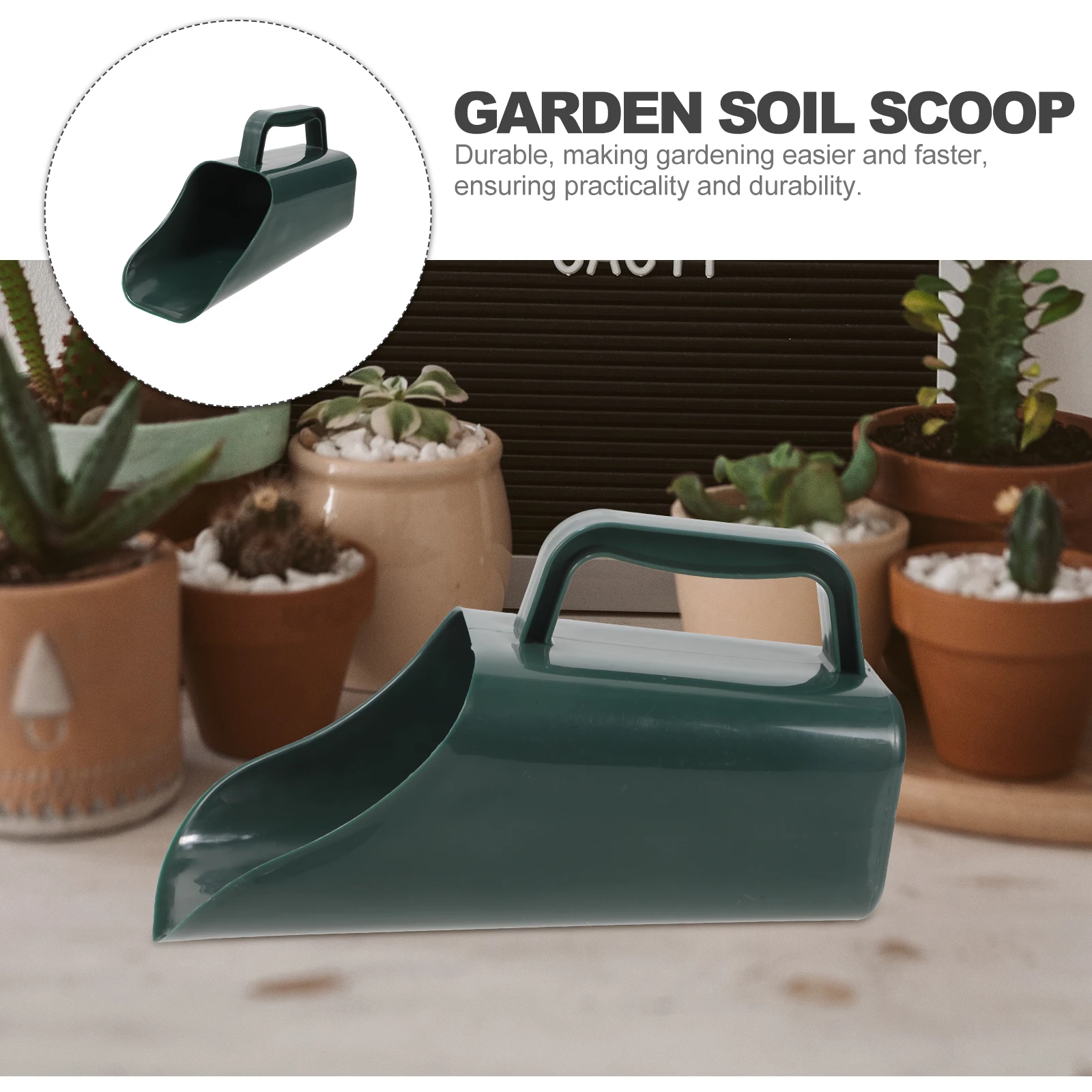 

Multifunctional Shovel Large Capacity Plastic Bucket Smooth Surface Comfortable Grip Gardening H Scooper For Succulent Planters