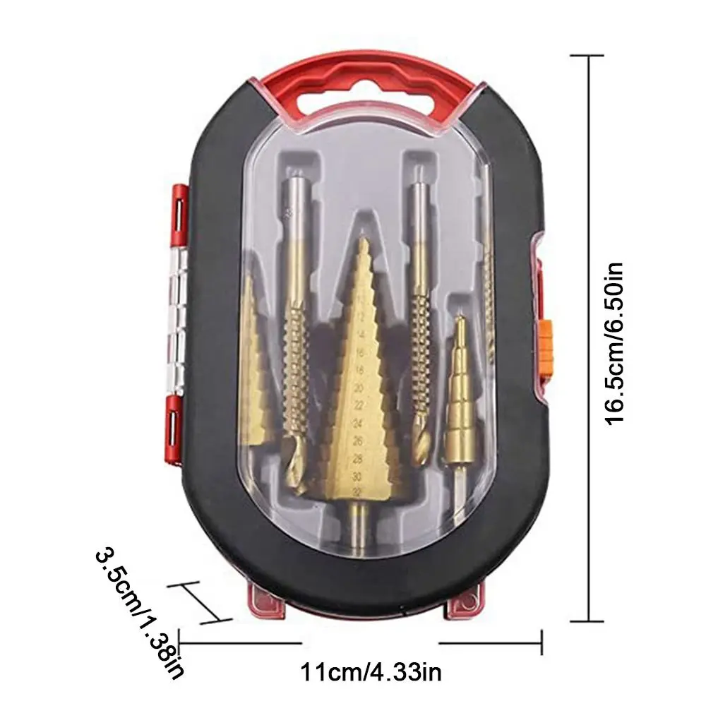3-12/4-20/4-32mm段付きコーン型ドリル、3/6/8mm六角メタルホールカッター、HSS耐久性のある穴あけ工具、プラスチックシート用