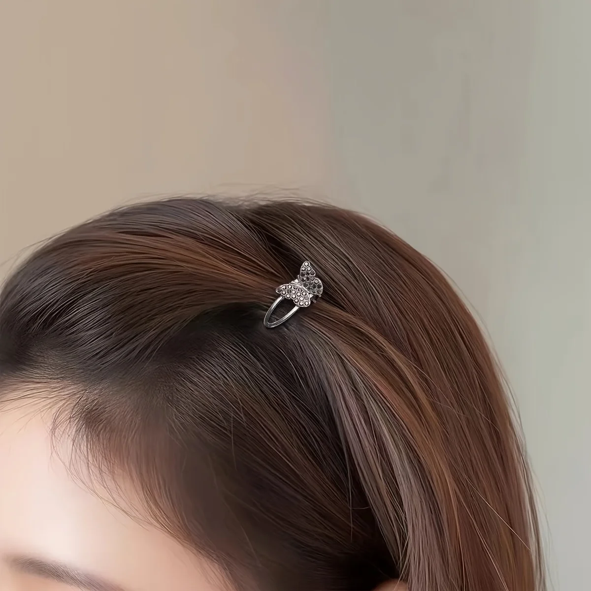 5-teiliges Set Kleiner Strass-Schleifenclips, Hochwertige Strass-Haarspangen, Mini-Ponyclips, Haaraccessoires – Detail 6