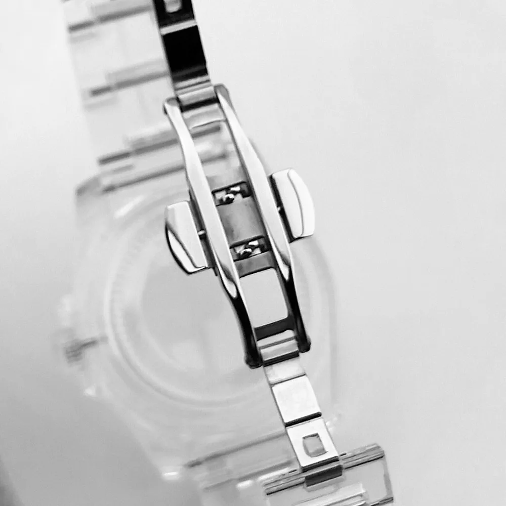 39,5mm Herren-Uhrengehäuse aus Acryl, transparent, geeignet für VK63, mit schwarzem, blauem, grünem, weißem Armband, Uhrenteile und Zubehör – Detail 8