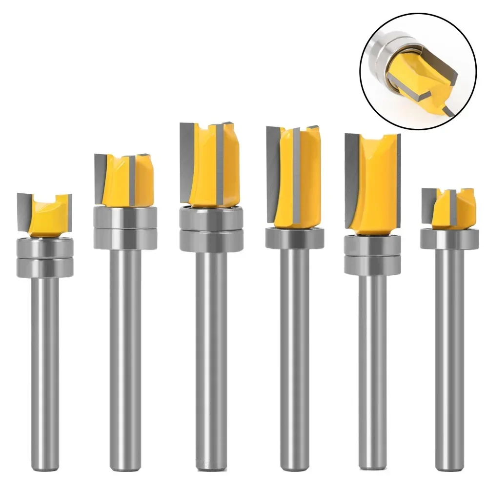 1PC 6mm Shank Template Trim Hinge Mortising Router Bit Straight end mill trimmer cleaning flush trim Tenon Cutter forWoodworking