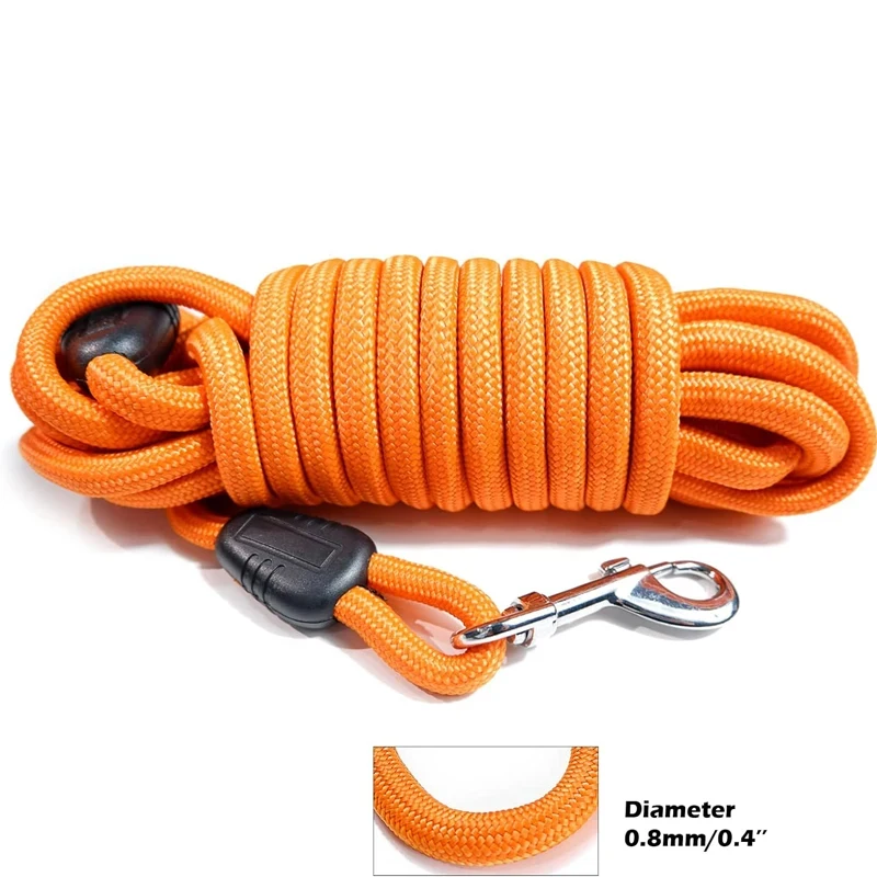 Laisse de dressage pour chien robuste de 5 m/10 m/15 m, laisse de rappel en nylon pour chiens de taille moyenne et grande, pour la marche en plein air, la randonnée, le camping
