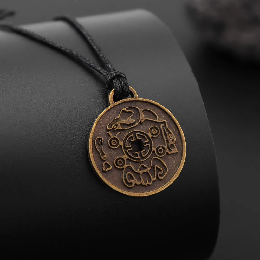 Fashion Retro Viking Totem Men Pendant Leather Cord Necklace Rock Punk Charm Classic Male Finger Jewelry Gift  Jewelry