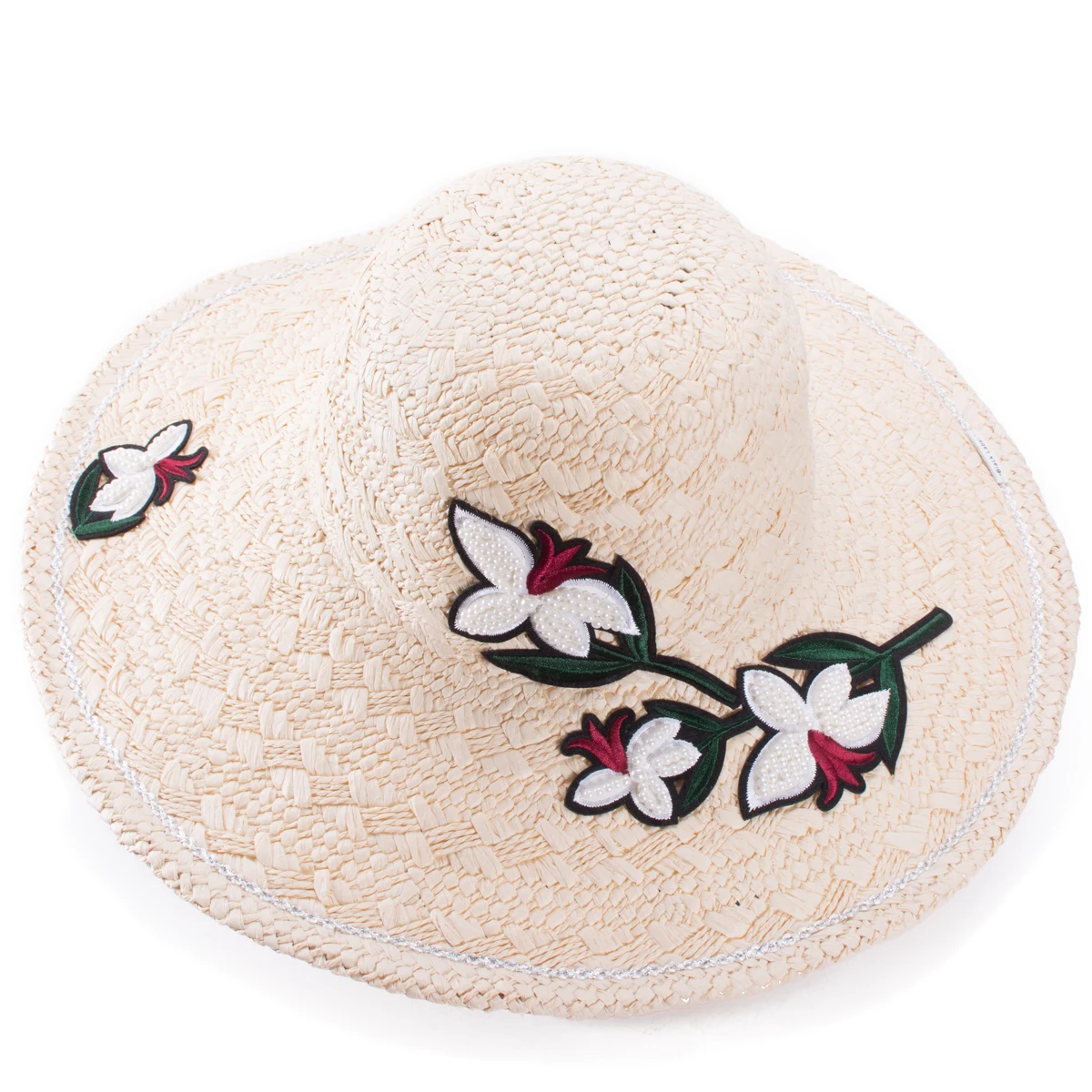 Lawliet Womens Packable Wide Brim Ribbon Straw Sun Hats T387