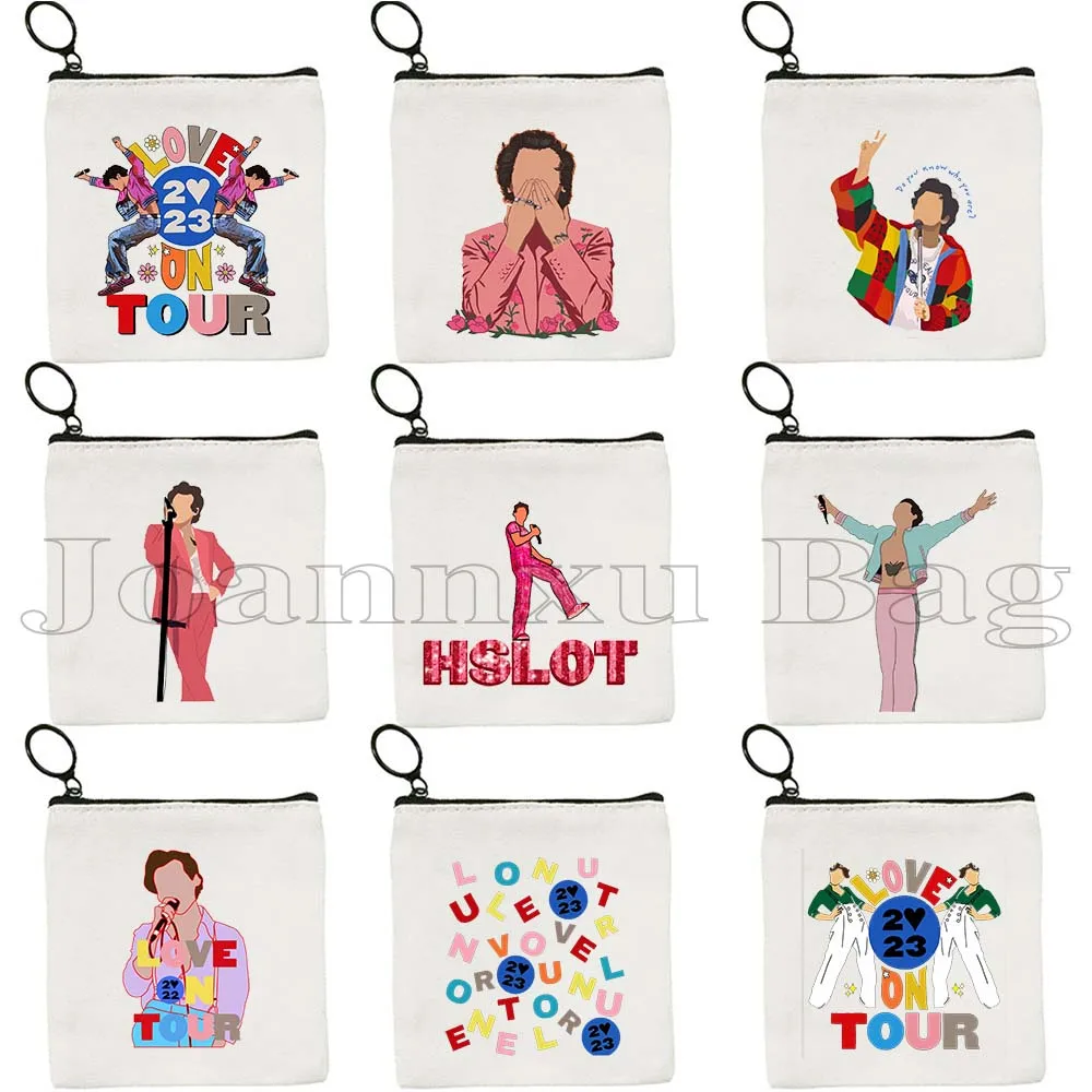 

Floral Love on Tour Maxi Key Coin Purse HSLOT Harry Fans Cute Gifts Music STYLES Canvas Bag Small Bag Wallet Case Zipper Pouch