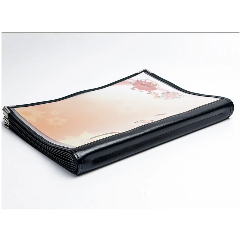 Tampa transparente do menu do PVC, 6 folhas, 3 PCes, A5