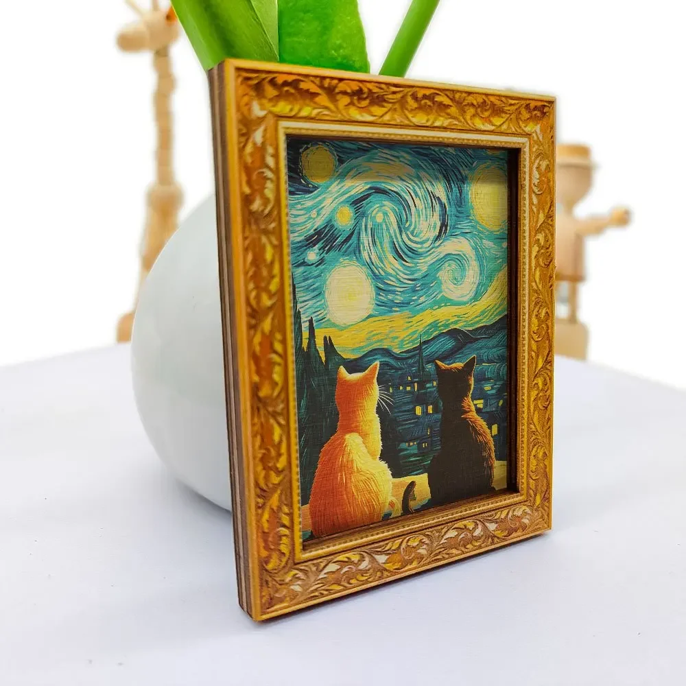 Kunst-Katzen-Kühlschrankmagnet, Katzen-Magnet mit Sternenhimmel-Motiv, niedliche Heimdekoration für Küche, Kühlschrank und Whiteboard, interessantes Geschenk – Detail 6