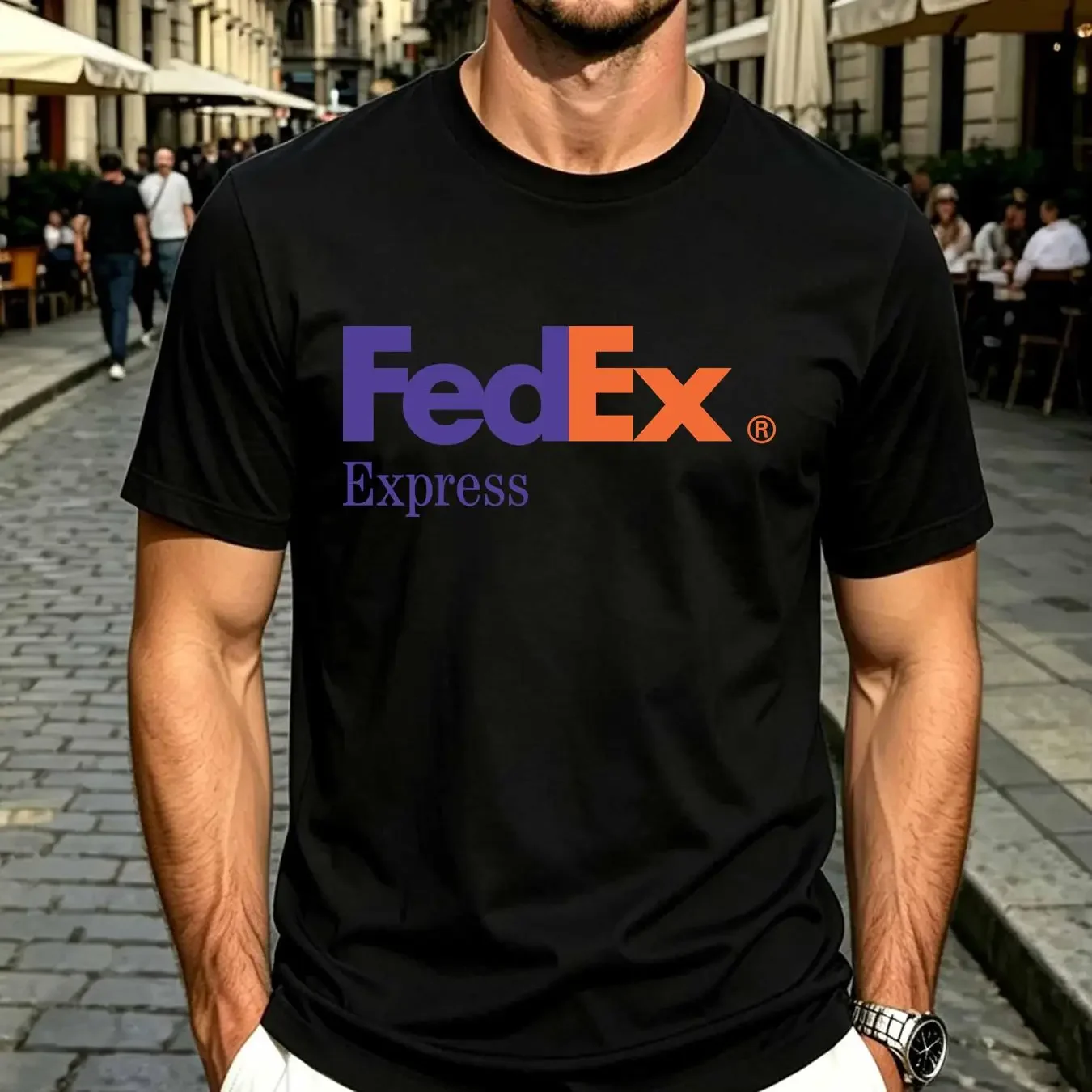washed T Shirt FedEx Express Logo 100 Cotton S 5XL  Black vintage Washed graphic homme streetwear Versatile