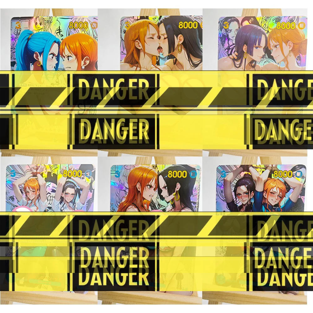 6pcs/set Nami one piece ACG DIY Relief Boa·Hancock Self Control Collection, Signature Trading Flash Card, Anime Cartoon Gift