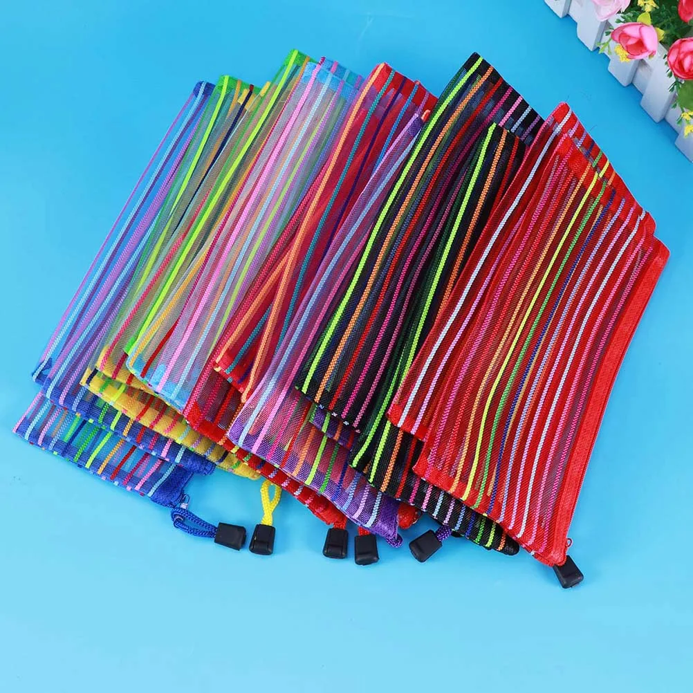 

10pcs B6 Bags Heavy Duty Nylon Waterproof Zipper File Holders Document Organizer Stationery Bag For School Office File Folder