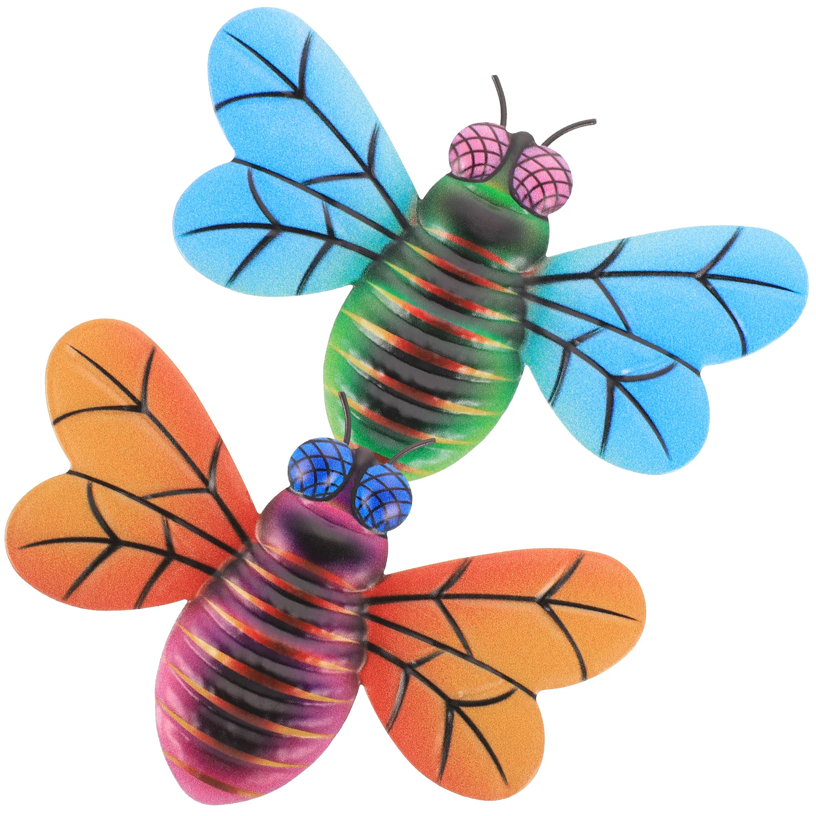 

2pcs Metal Bees Wall Decor Iron Hanging Decoration for Outdoor Garden Fence Patio Realistic Elegant Design