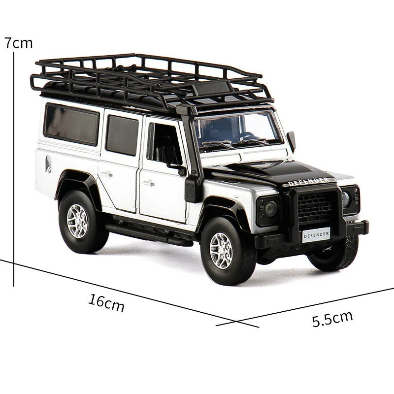 JKM-Voiture jouet Defender pour enfants, SUV sport tout-terrain, modèle l'inventaire, collection son et lumière arrière, alliage moulé sous pression, échelle 1:32, 2012