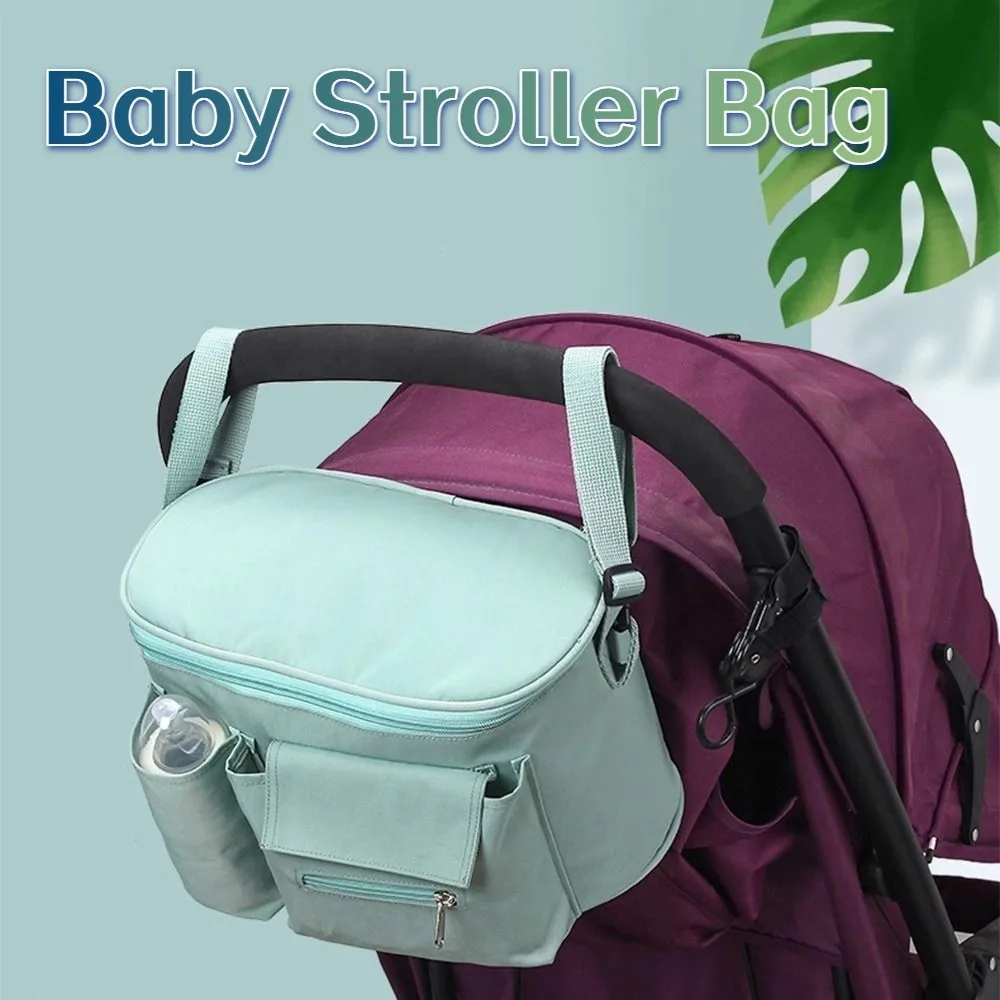 

Large Capacity Baby Stroller Bag Cartoon Oxford Cloth Diaper Bag Organizer with Zipper Multiple Pockets Mummy Storage Bag