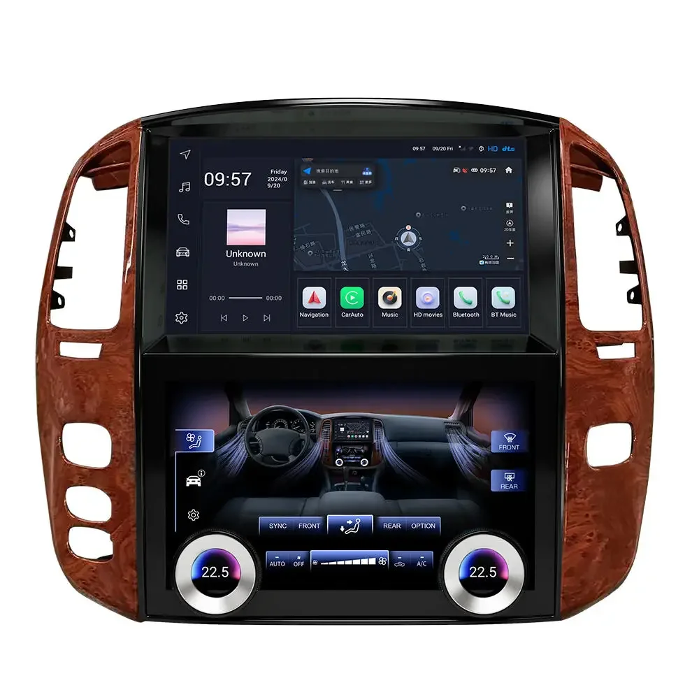 NaviHua New Arrival Android Car Radio AC Screen For Toyota Land Cruiser LC100 2003 2007 Auto Navigation Carplay Climate Control