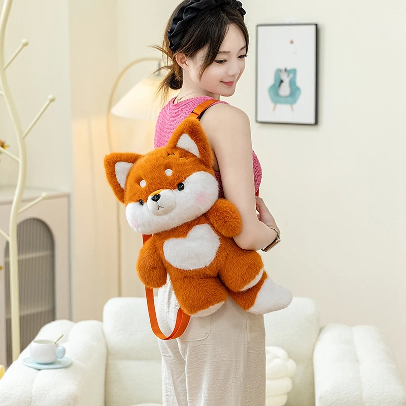 Bobo Plüschtier-Rucksack, Plüschfuchs, rosa Kaninchen, Capybara, gelbe Ente, Spielzeugtasche, weicher Hund, Geschenk für Kinder und Freunde