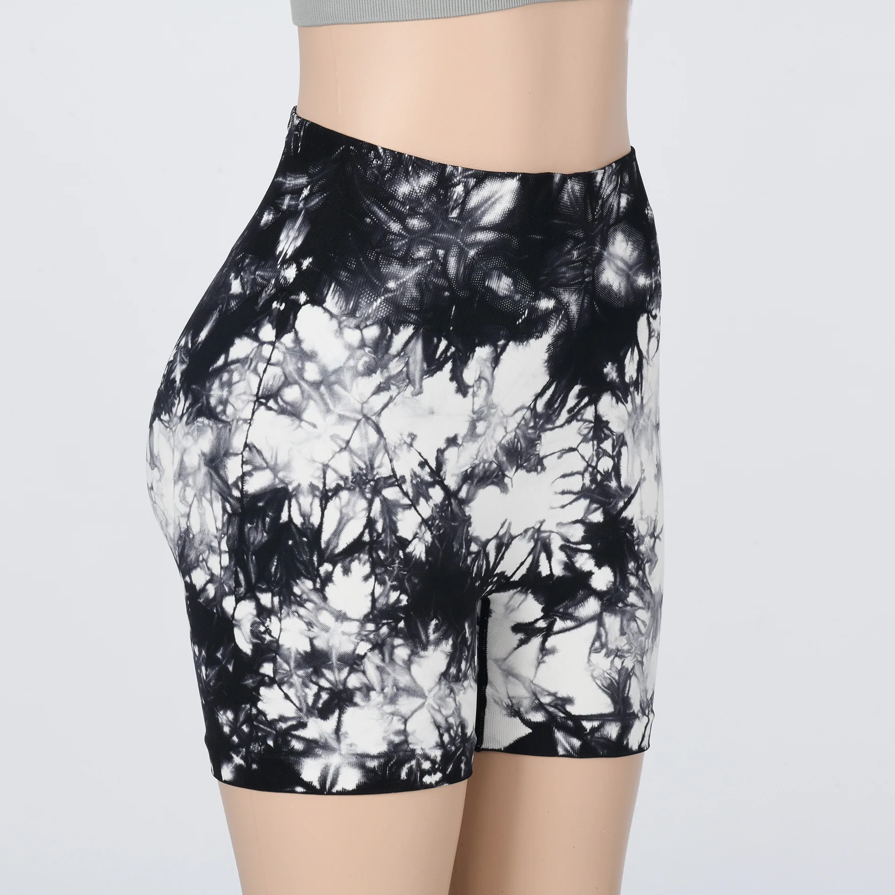 Nahtlose Tie Dye Sports horts für Frauen sexy Yoga Fitness Shorts hohe Taille Hüfte heben Bauch umarmen Hosen für Frauen – Detail 5
