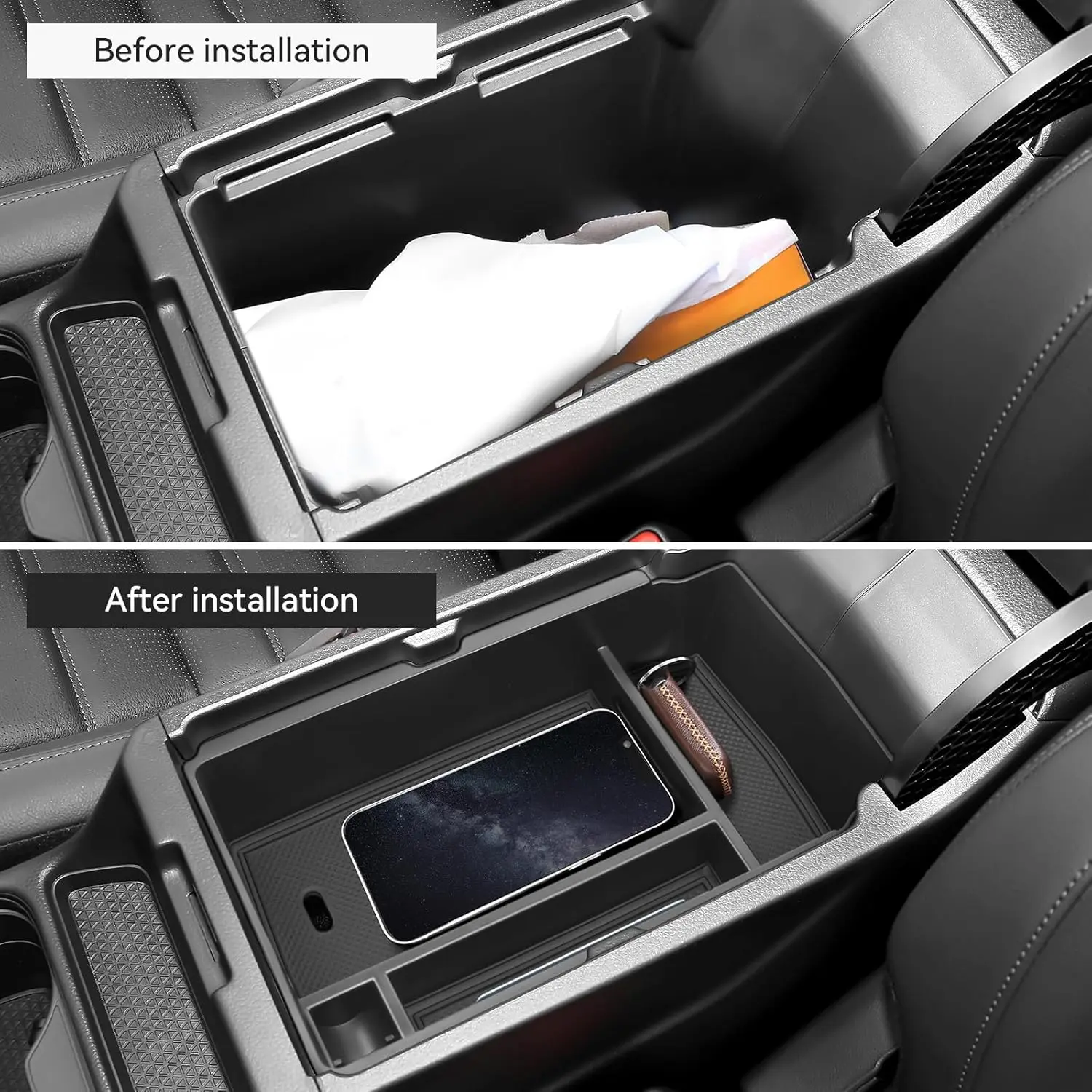 Center Console Organizer Compatible For Honda 2023-2026 CRV Hybrid (Include HEV) Accessories ABS Plastic Secondary Storage Box