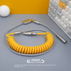 GC handmade DIY computer customized mechanical keyboard cable suitable for RAMA heavy industry yellow gray theme usb cable