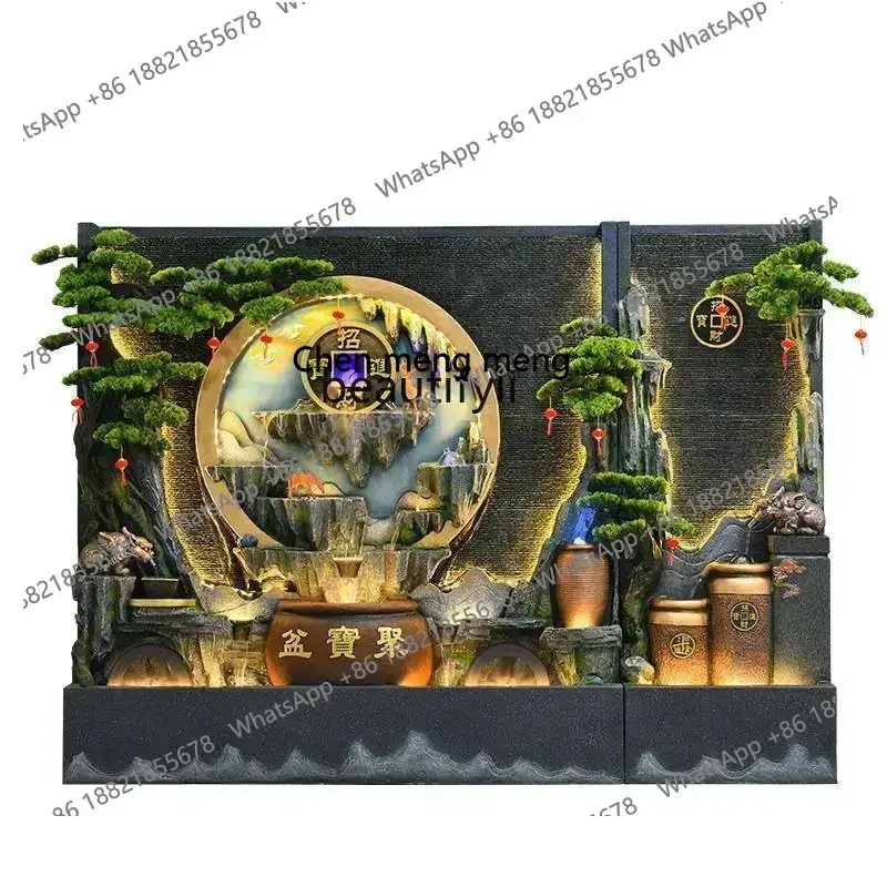 

X Water curtain wall living room rockery running water screen hotel office entrance courtyard fish pond fountain ornament