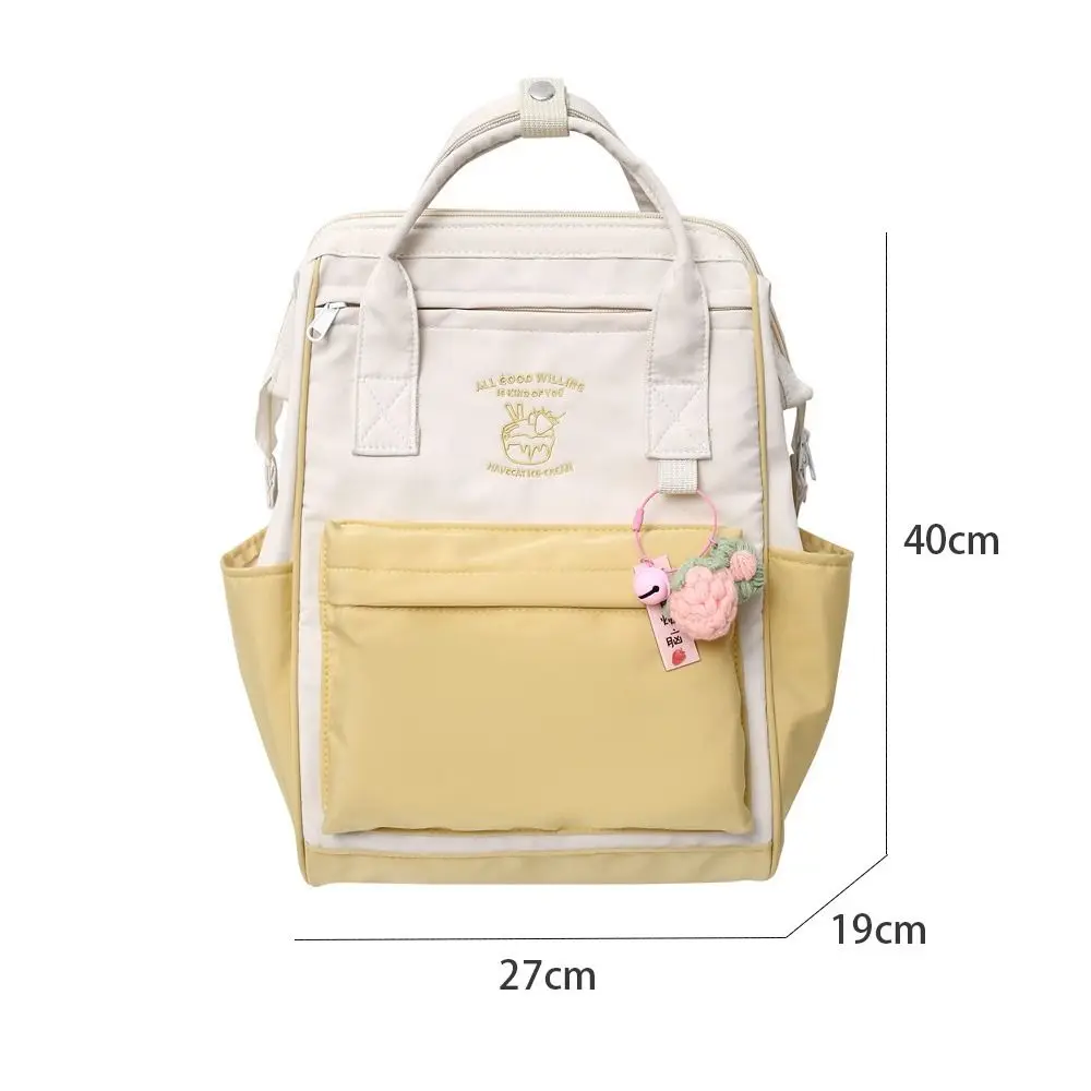 High Quality Canvas Laptop Backpack Lightweight Student Bookbag Schoolbag Durable Contrasting Colors Travel Bag