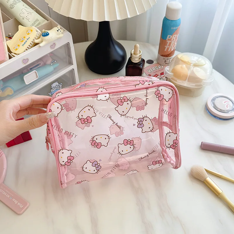 

Hello Kitty Makeup Bag Cute Cartoon Handheld Women Accessories Large Capacity High Beauty Portable Storage Girl Gift Wholesale