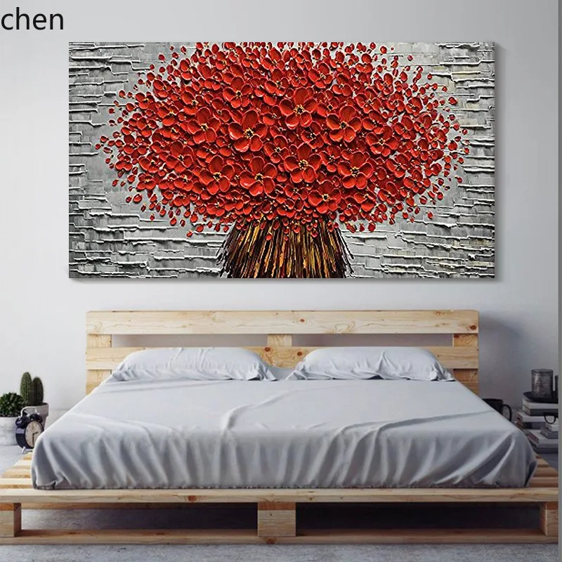 Hxl three-dimensional tree pure hand-painted oil painting living room decorative painting horizontal version
