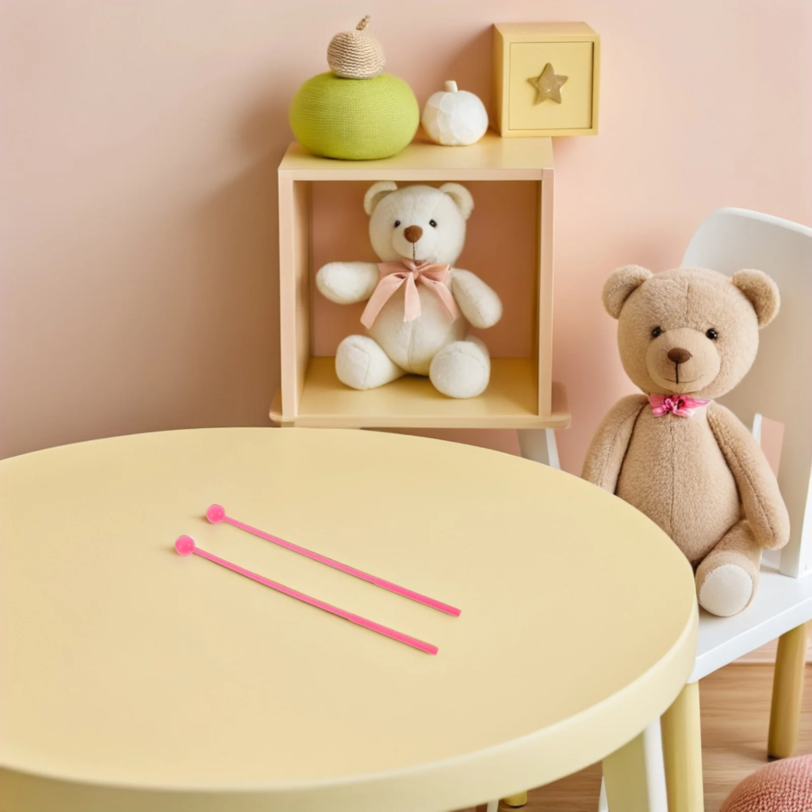 

2Pairs Orff Xylophone Marimba Mallets Medium Plastic Handle Percussion Sticks Educational Musical Accessories Glockenspiel