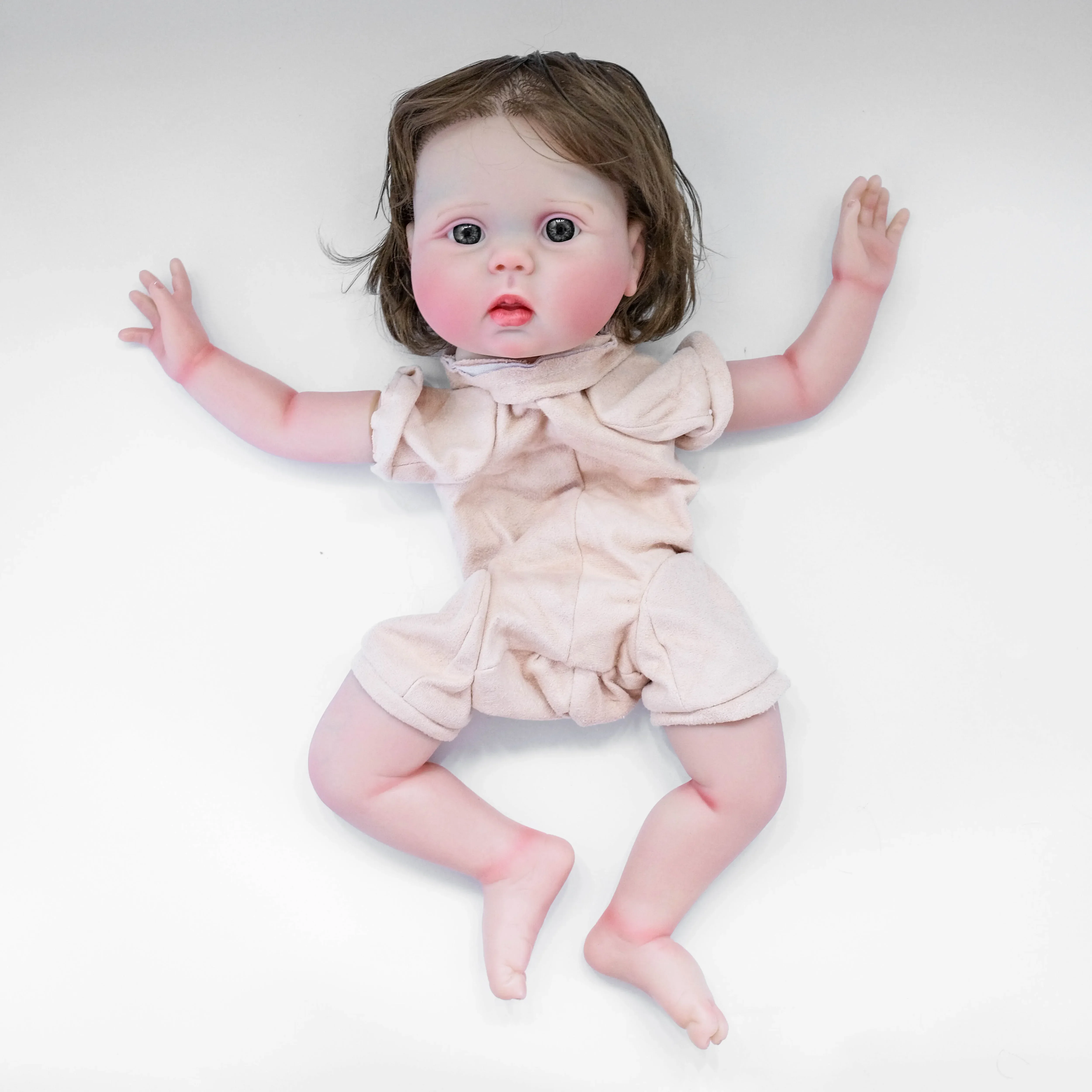 NPK 20i''Kit de muñeca sin terminar hecho a mano, ya pintado, Lucy Awake DIY, piezas de muñeca realistas ya pintadas, lindos juguetes DIY