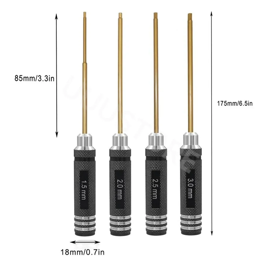 Hex Driver 7/4PCS Hex Allen Screwdriver Kit High Speed Steel RC Tools for Multi-Axis Helicopter RC Models Repair and Dismantle