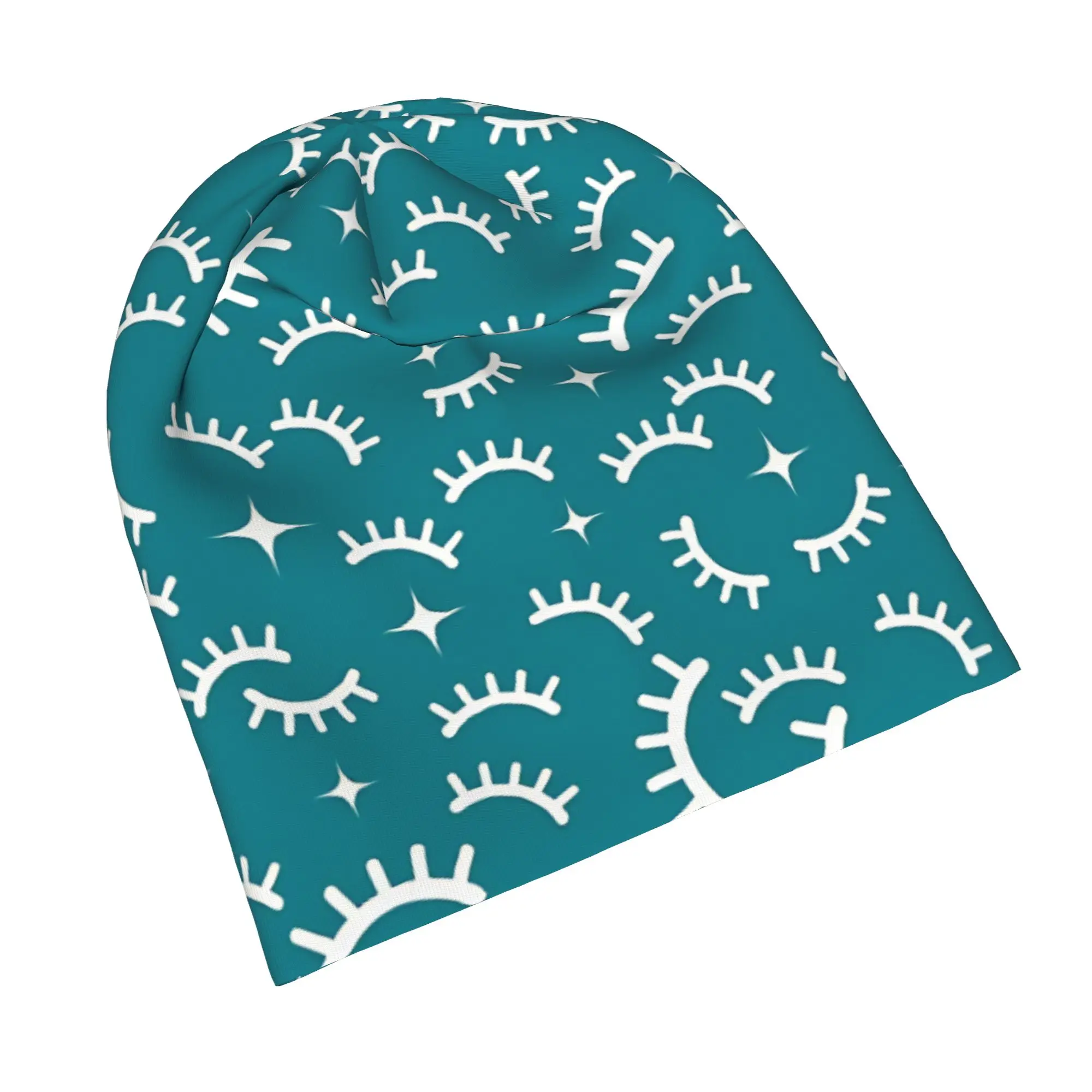 Closed Eyes Pattern Caps Eyelash Eyelashes Lash  Vintage Unisex Outdoor Skullies Beanies Hats Spring Warm Dual-use Bonnet Hat