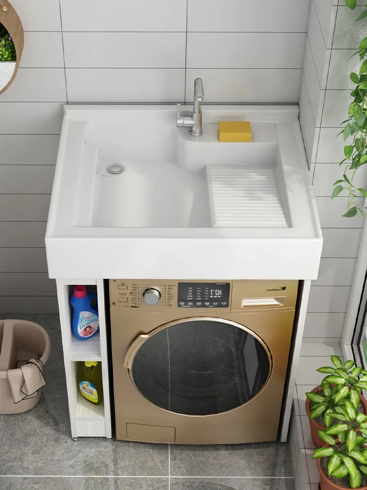 Hxl Space Aluminum Washing Wardrobe Overall Bathroom Cabinet Combination Washing Machine Partner Laundry Pool Sink Cabinet