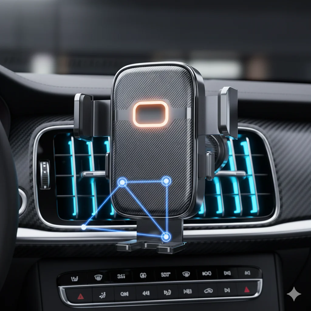 

Universal Car Phone Holder Mount, Physical Super Anti-Shake [Triangle Stable Support], One-Hand Operation, Safe Driving