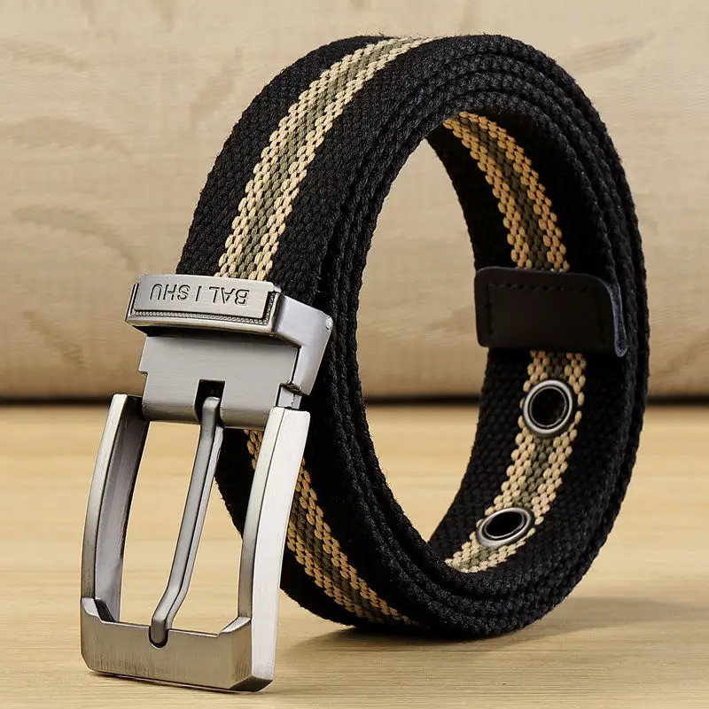 100 110 120 130 140cm Man Tactical Nylon Weave Canvas Belt For Jeans Knitted Military Pin Buckle Plus Long Belt High Quality