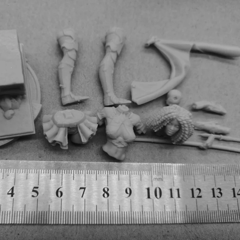 Kit de figurines de soldat féminin noir en résine, hauteur 1/24, 75mm, Kit de modèles à assembler, Dioramas non assemblés, Statuettes non peintes, jouet