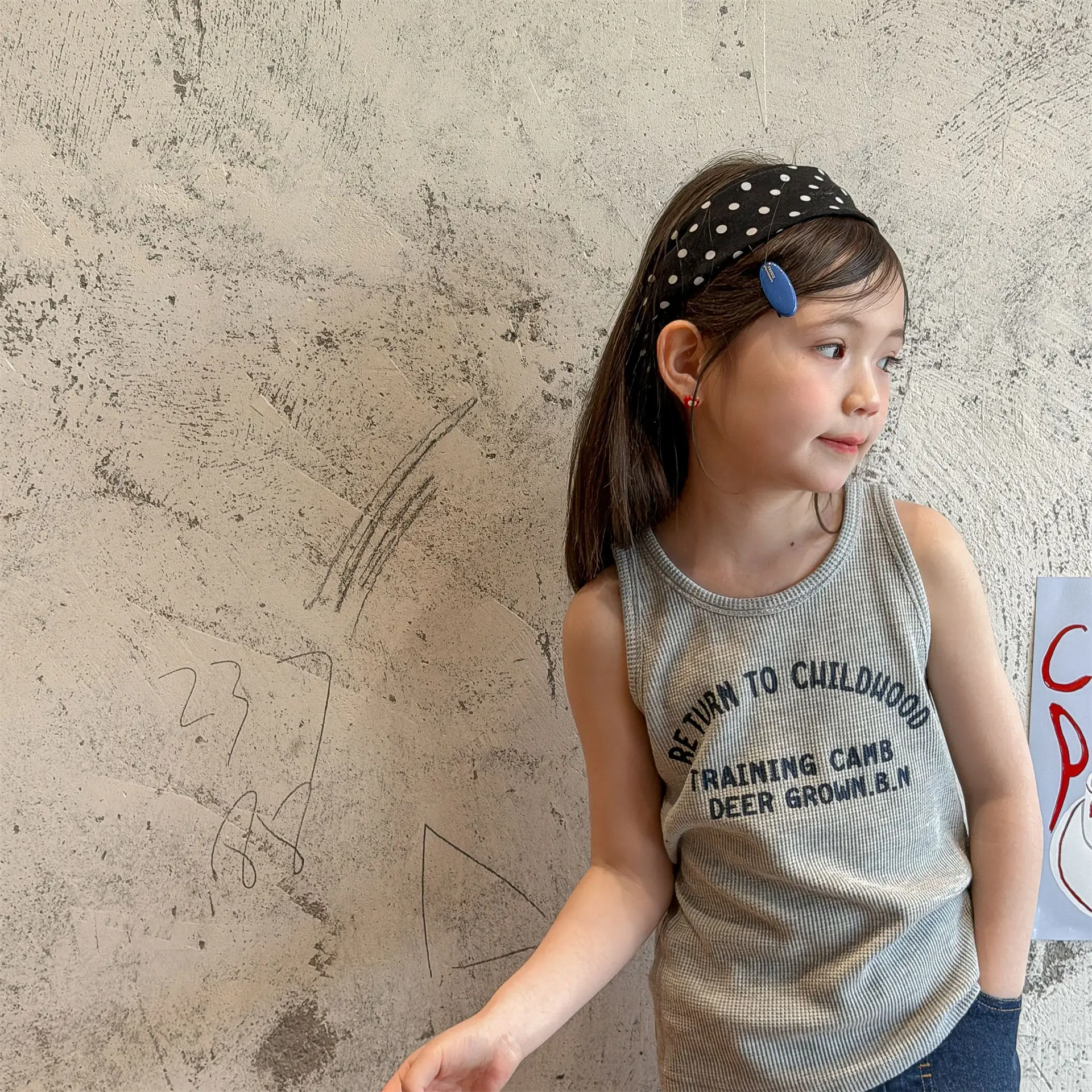 

2026 Summer New Children Sleeveless T Shirts Cotton Boys Girls Letter Print Vest Toddler Fashion Casual Tops Kids Clothes